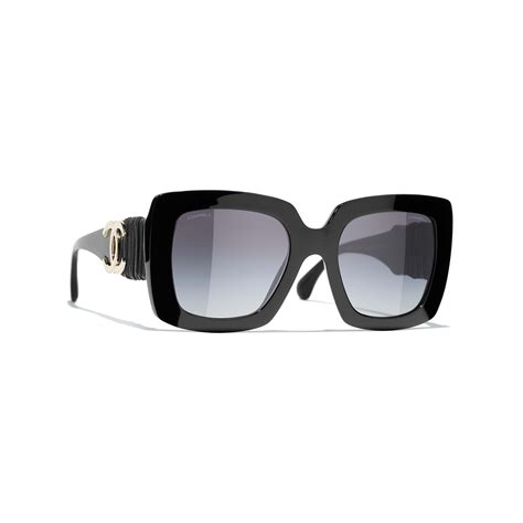 chanel sunglasses 5474q|Square Sunglasses Acetate & Calfskin Black .